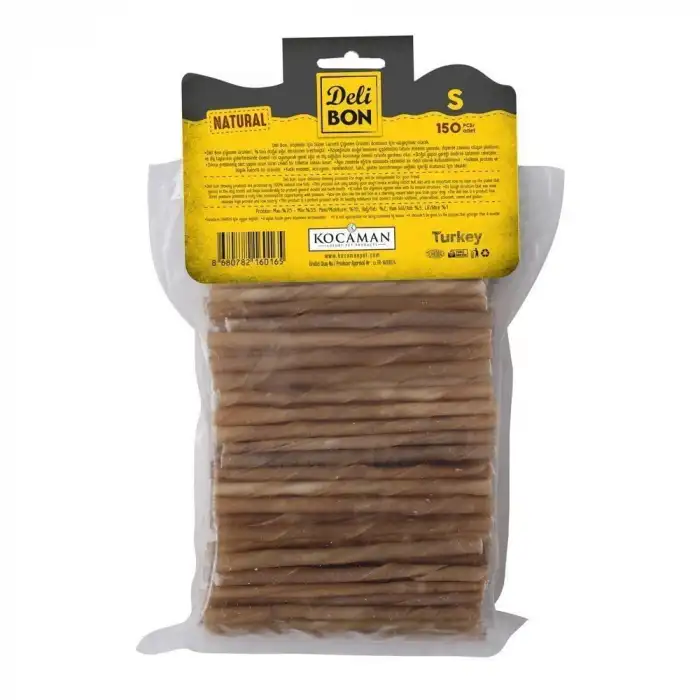 Delibon İnce Deri Burgu Çubuk Köpek Ödülü Naturel 150 Adet