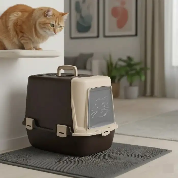 Plastart Önü Açılabilen Kapalı Kedi Tuvaleti 38,5*60*40,5 cm