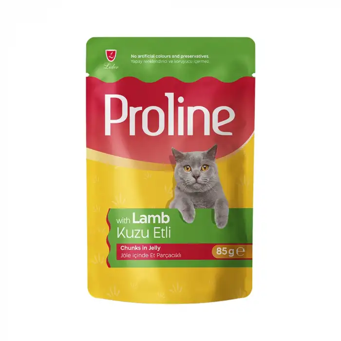Proline Jöle İçinde Et Parçacıklı Kuzu Etli Yetişkin Kedi Maması (85 g)