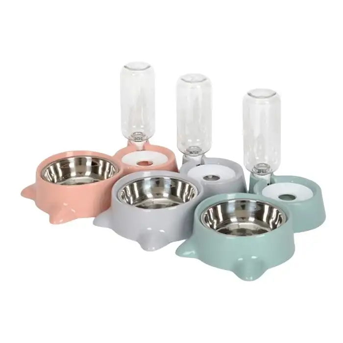 Nunbell Hazneli İkili Çelik Kedi Köpek Mama ve Su Kabı 500 ml