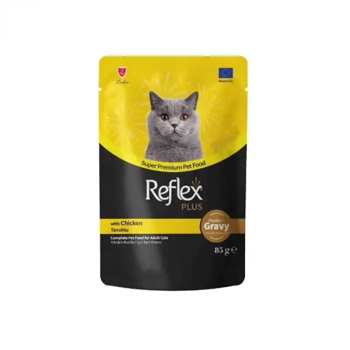 Reflex Plus Sos İçinde Et Parçacıklı Tavuklu Yetişkin Kedi Maması 85 Gr