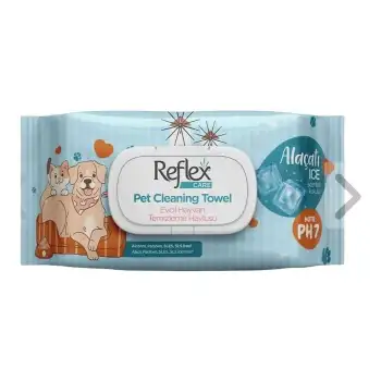 Reflex Care Alacatı Ice Kokulu Evcil Hayvan Temizleme Havlusu 50li