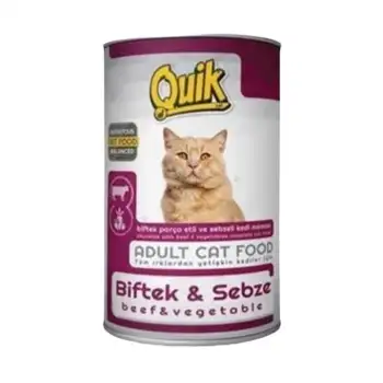 Quik Biftek Ve Sebzeli Yetişkin Kedi Konservesi 415 Gr