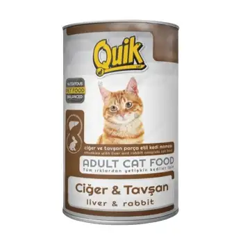 Quik Ciğer Ve Tavşanlı Yetişkin Kedi Konservesi 415 Gr