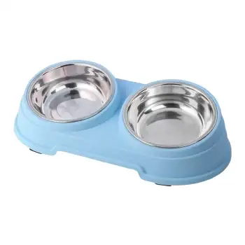 Nunbell Melamin Çelik Mama Kabı İkili Mavi Renk 400-8143