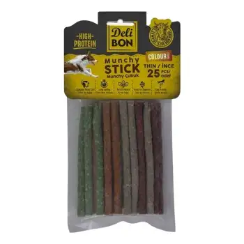 Delibon Deri Munchy Çubuk Ince Boy 25Li Paket Karışık Renk