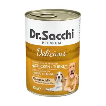Dr.Sacchi Konserve Tavuklu Hindili Köpek Konservesi 400 Gr