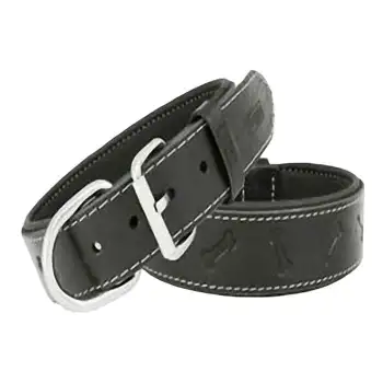 Doggie Yumuşak Dokulu Kemik Desenli Köpek Boyun Tasması Siyah L