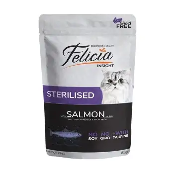Felicia Tahılsız Somon Balıklı Kısırlaştırılmış Kedi Yaş Maması 85 Gr