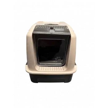 Plastart Bej Kahve Kapalı Kedi Tuvaleti 52 x 37,5 x 40 cm