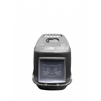 Plastart Gri Antrasit Büyük Kapalı Kedi Tuvaleti 38 x 60 x 45 cm