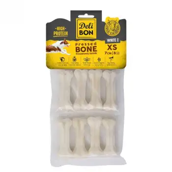Delibon Deri Press Köpek Kemik Ödülü Xsmall Beyaz 7 Cm 8 Adet