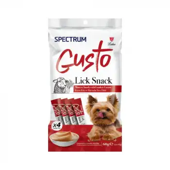 Spectrum Gusto Kuzu Etli ve Havuçlu Köpek Sıvı Ödül Maması (4 x 15 g)