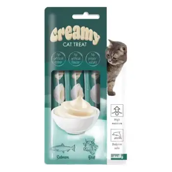 M-Pets Creamy Somonlu ve Biftekli Kedi Ödülü (4 x 15 g) 60 gr