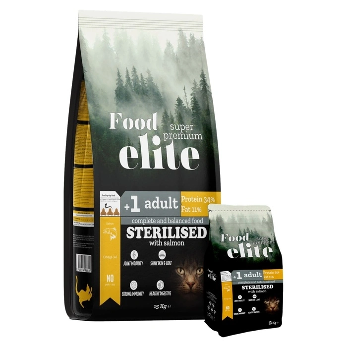 Food Elite Kısır Somonlu Kedi Maması Food Elite Super Premium 2 Kg