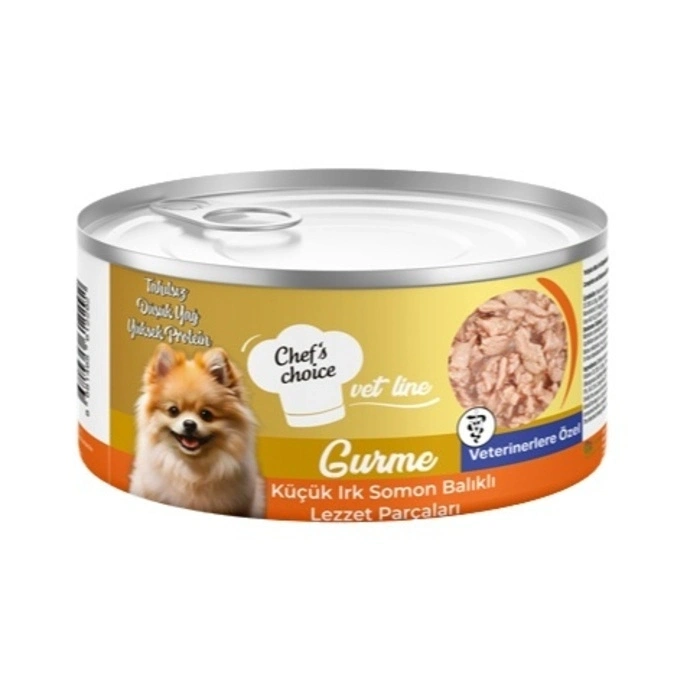 Chefs Choice Vet Line Gurme, Küçük Irk Köpekler İçin Somon Balıklı Parçacıklı Yaş Mama 200 Gr