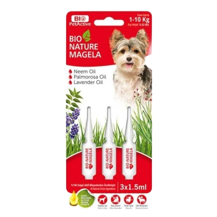 Bio PetActive Köpek Tüy, Deri Bakım , Parazit Ense Damlası 1-10 Kg 1,5 Ml 3 Adet