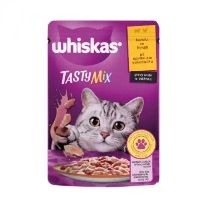 Whiskas Mama Tasty Mix Kuzu Ve Hindili Yetişkin Konserve Kedi Maması 85 Gr