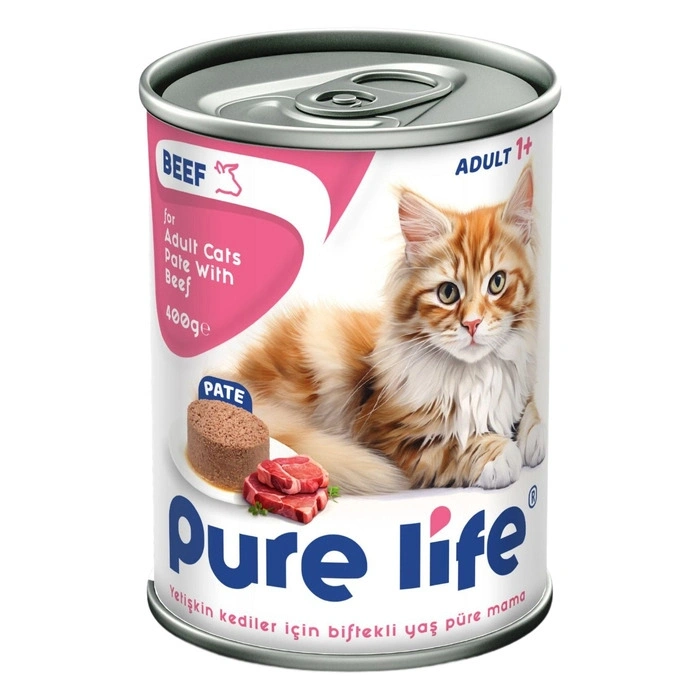 Pure Life Pate Biftekli Etli Yetişkin Kedi Konserve Maması 400 Gr