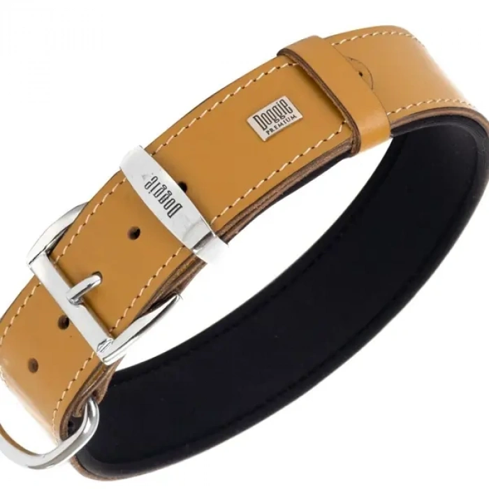 Doggie Comfort Kemik Desenli Deri Boyun Tasması Camel M