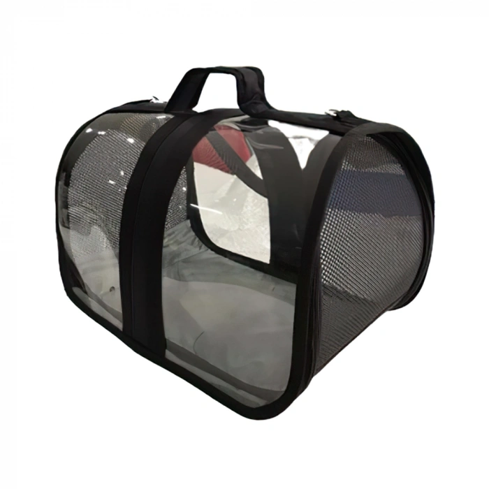 Pet Pretty Bacco Milano Şeffaf Kedi ve Köpek Taşıma Çantası Siyah