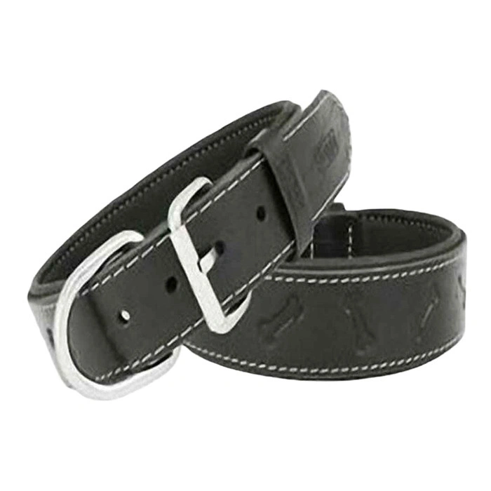 Doggie Yumuşak Dokulu Kemik Desenli Köpek Boyun Tasması Siyah L