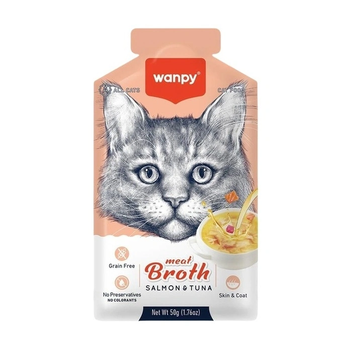 Wanpy Somonlu ve Ton Balıklı Tahılsız Kedi Çorbası 50 Gr