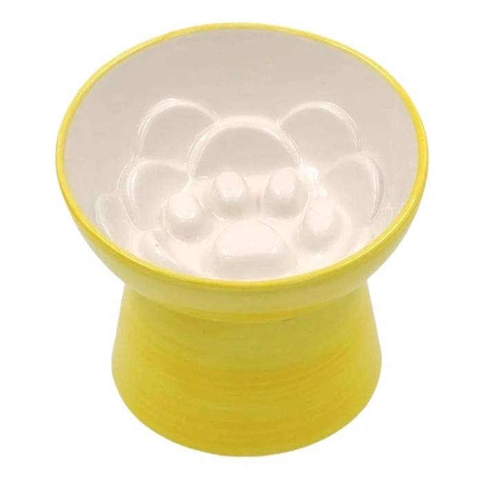 Vetinova Yüksek Eğimli Seramik Yavaş Yeme Mama Kabı/ Kedi-köpek