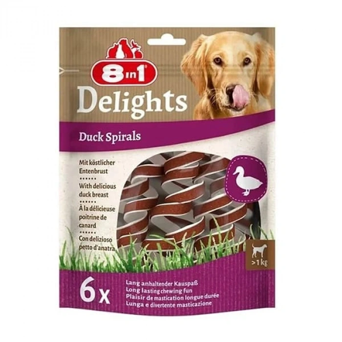 8 İn 1 Delights Duck Spirals Ördekli Burgu Köpek Ödülü 6lı, 60 Gr