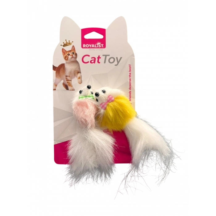 Vetinova Papyonlu Tüylü Peluş Fare Kedi Oyuncağı