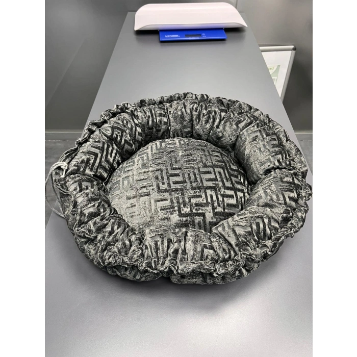 Vetinova Yuvarlak İki Fonksiyonlu Gri Minder Yatak