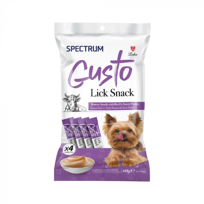 Spectrum Gusto Dana Etli ve Tatlı Patatesli Sıvı Köpek Ödül Maması (4 x 15 g)