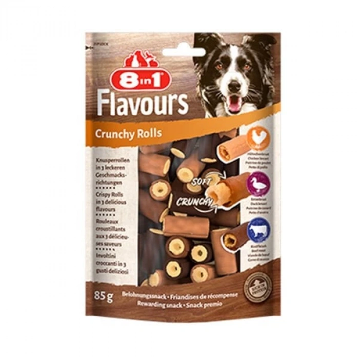 8in1 Flavours Crunchy Rolls Rulo Şeklinde Köpek Ödül Maması 85 Gr