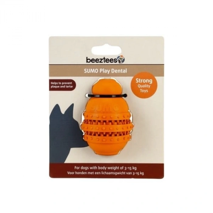 Beeztees Sumo Dental Ödül Hazneli Kauçuk Köpek Çiğneme Oyuncağı Large Turuncu 15 Cm
