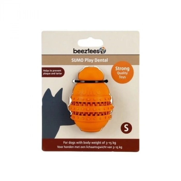 Beeztees Sumo Dental Ödül Hazneli Kauçuk Köpek Çiğneme Oyuncağı Small Turuncu 8 Cm