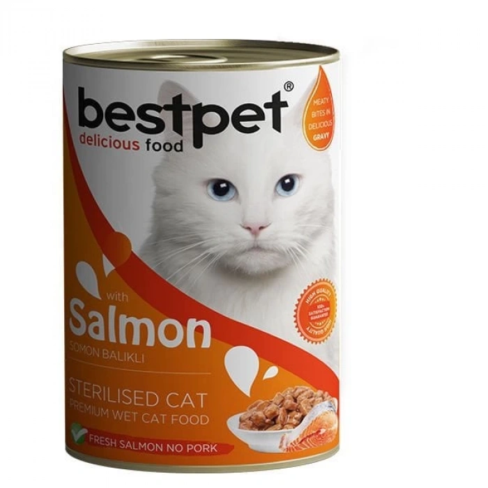 Bestpet Sterilised Somonlu Kısırlaştırılmış Konserve Kedi Maması 400 Gr