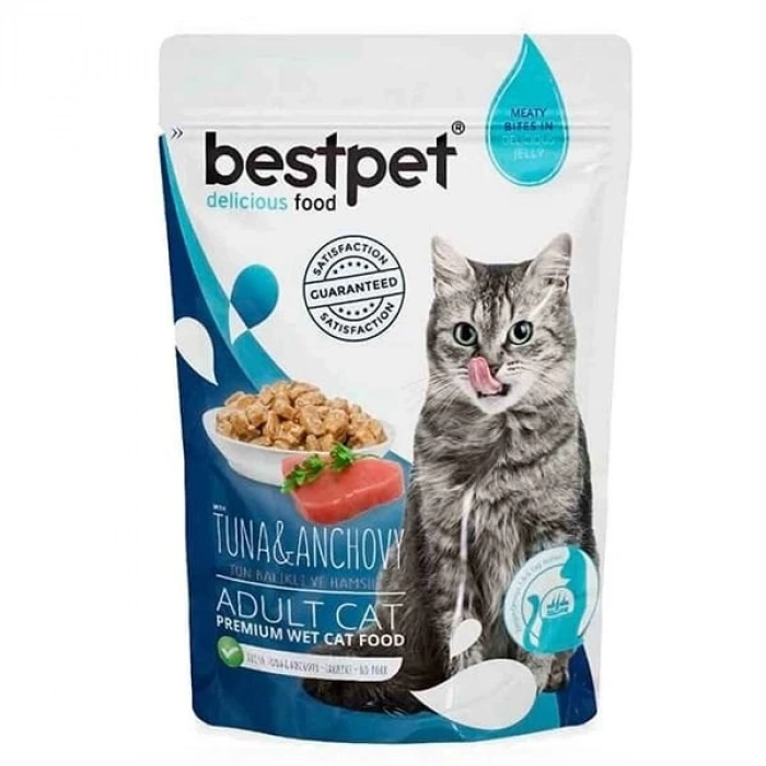 Bestpet Ton Balıklı ve Hamsili Yetişkin Konserve Kedi Maması 85 Gr