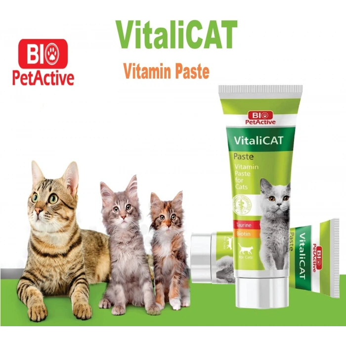 Bio Pet Active VitaliCat Taurin & Biotin İçerikli Kedi Vitamin Macunu 100 ml