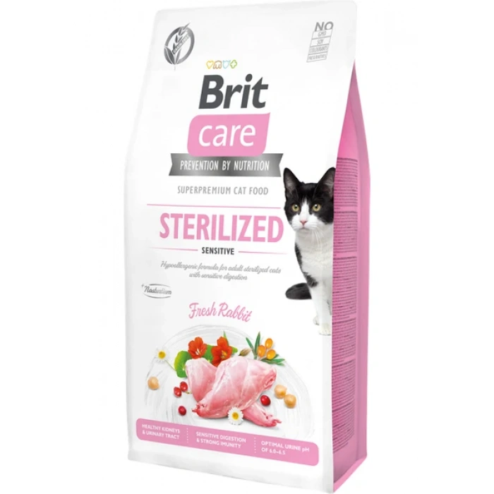 Brit Care Hipoalerjenik Sterilized Sensitive Tavşanlı Tahılsız Kısırlaştırımış Kedi Maması 2 Kg