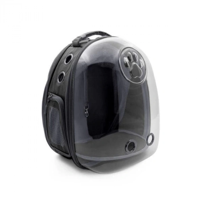 Cattie Fileli Kedi ve Küçük Irk Köpek Taşıma Sırt Çantası Gri 25x60x40 Cm