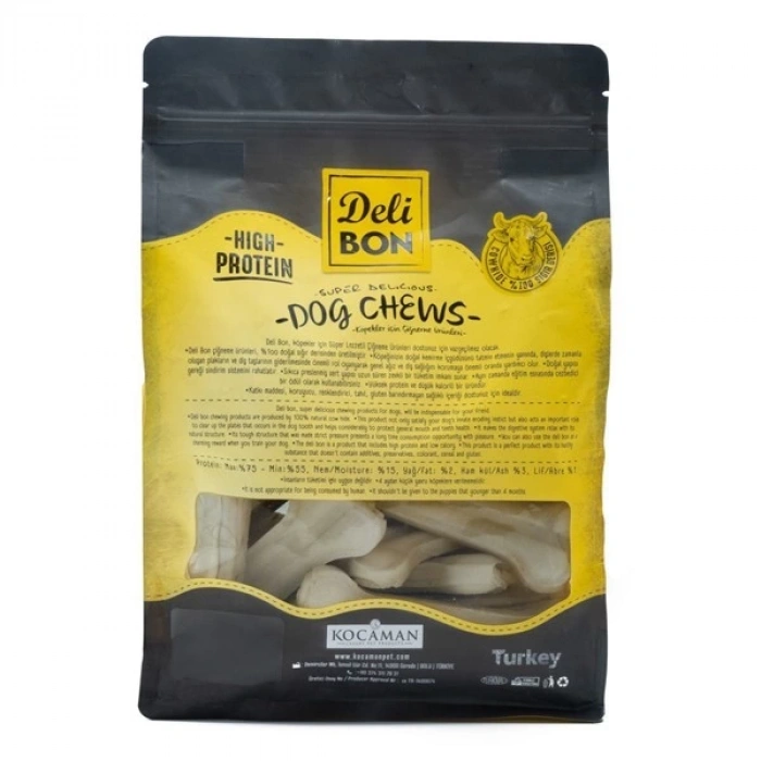 Delibon Deri Pres Kemik Köpek Ödülü Xsmall Beyaz 7 Cm 50 Adet