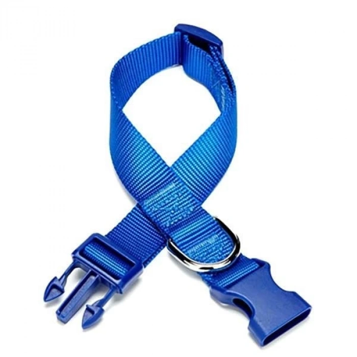 Doggie Classic Dokuma Köpek Boyun Tasması Medium Mavi 3x45-60 Cm