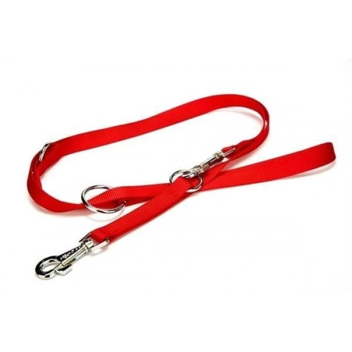 Doggie Classic Dokuma Köpek Gezdirme Tasması Medium Kırmızı 2x120-190 Cm