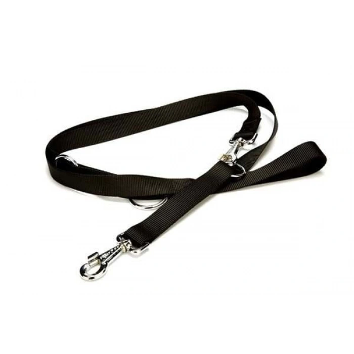 Doggie Classic Dokuma Köpek Gezdirme Tasması Medium Siyah 2.5x120-190 Cm