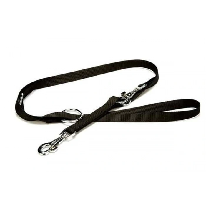 Doggie Classic Dokuma Köpek Gezdirme Tasması Medium Siyah 2x120-190 Cm