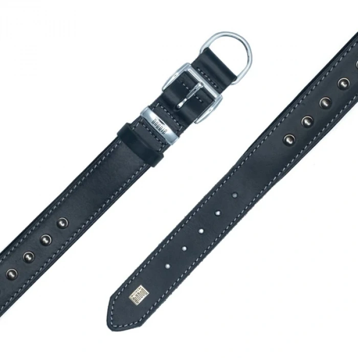 Doggie Comfort Deri Çivili Köpek Boyun Tasması Large Siyah 4x57-65 Cm