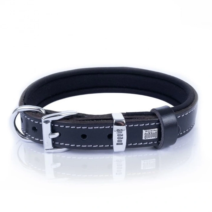 Doggie Comfort Deri Çivili Köpek Boyun Tasması Small Siyah 4x47-55 Cm