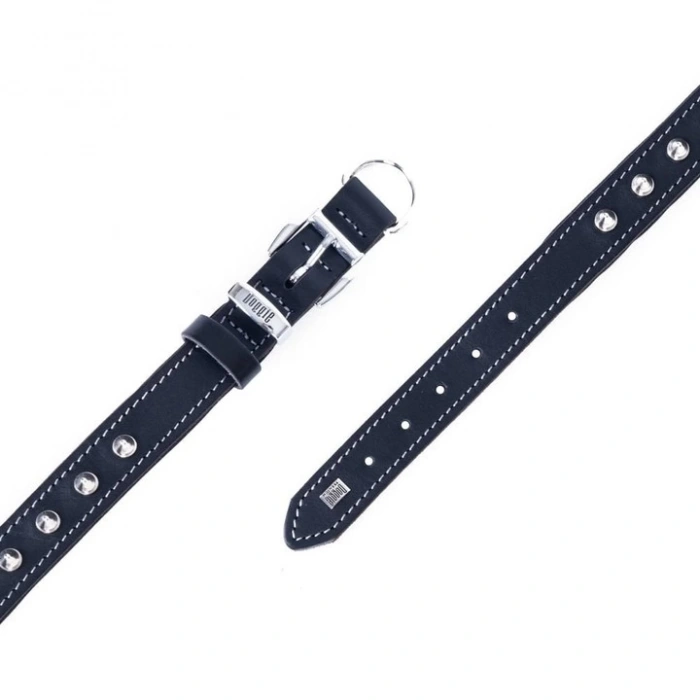 Doggie Comfort Deri Çivili Köpek Boyun Tasması Small Siyah 4x47-55 Cm