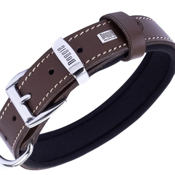 Doggie Comfort Deri Kemik Süslü Köpek Boyun Tasması Medium Kahverengi 2.5x37-45 Cm