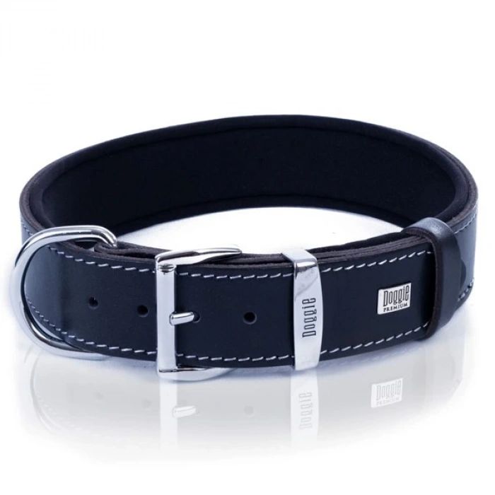 Doggie Comfort Deri Kemik Süslü Köpek Boyun Tasması Medium Siyah 4x52-60 Cm